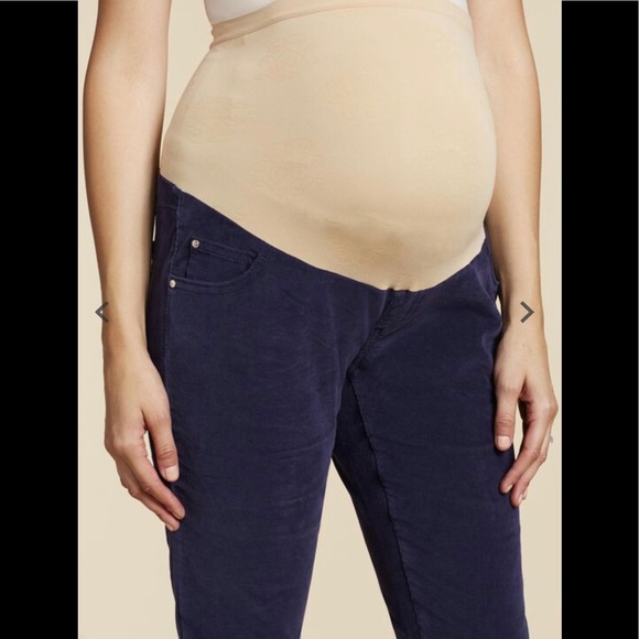Jessica Simpson Navy Blue Cord Corduroy Maternity Jeans Pants Skinny L new NWT - Picture 5 of 8